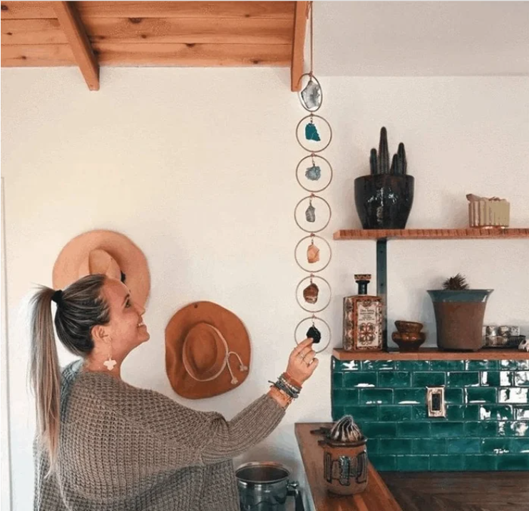 💕Decoración de pared con piedras preciosas de cristal crudo de 7 chakras