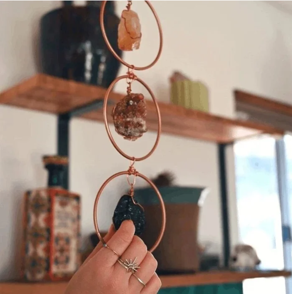 💕Decoración de pared con piedras preciosas de cristal crudo de 7 chakras