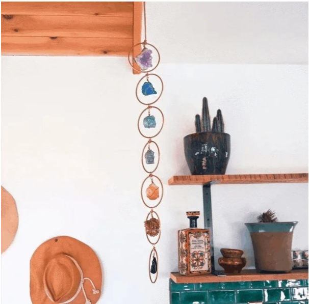 💕Decoración de pared con piedras preciosas de cristal crudo de 7 chakras