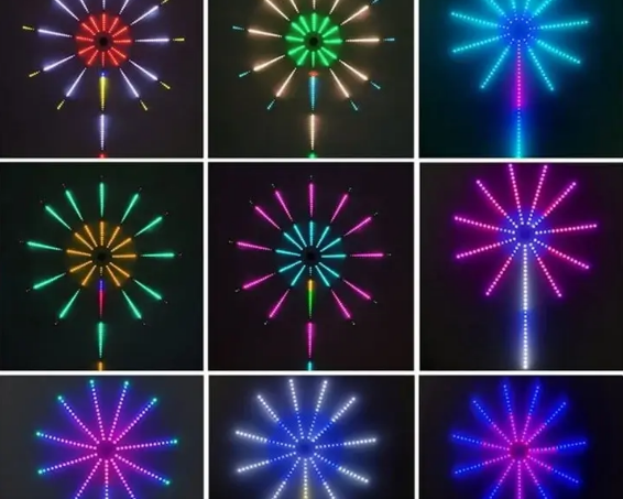 Luz LED de fuegos artificiales inteligentes con Bluetooth y WiFi